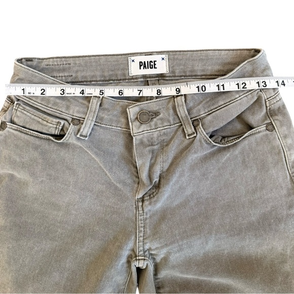 PAIGE Verdugo Ankle Skinny Jeans Women’s 25 Gray Distressed Raw Hem - Picture 7 of 7